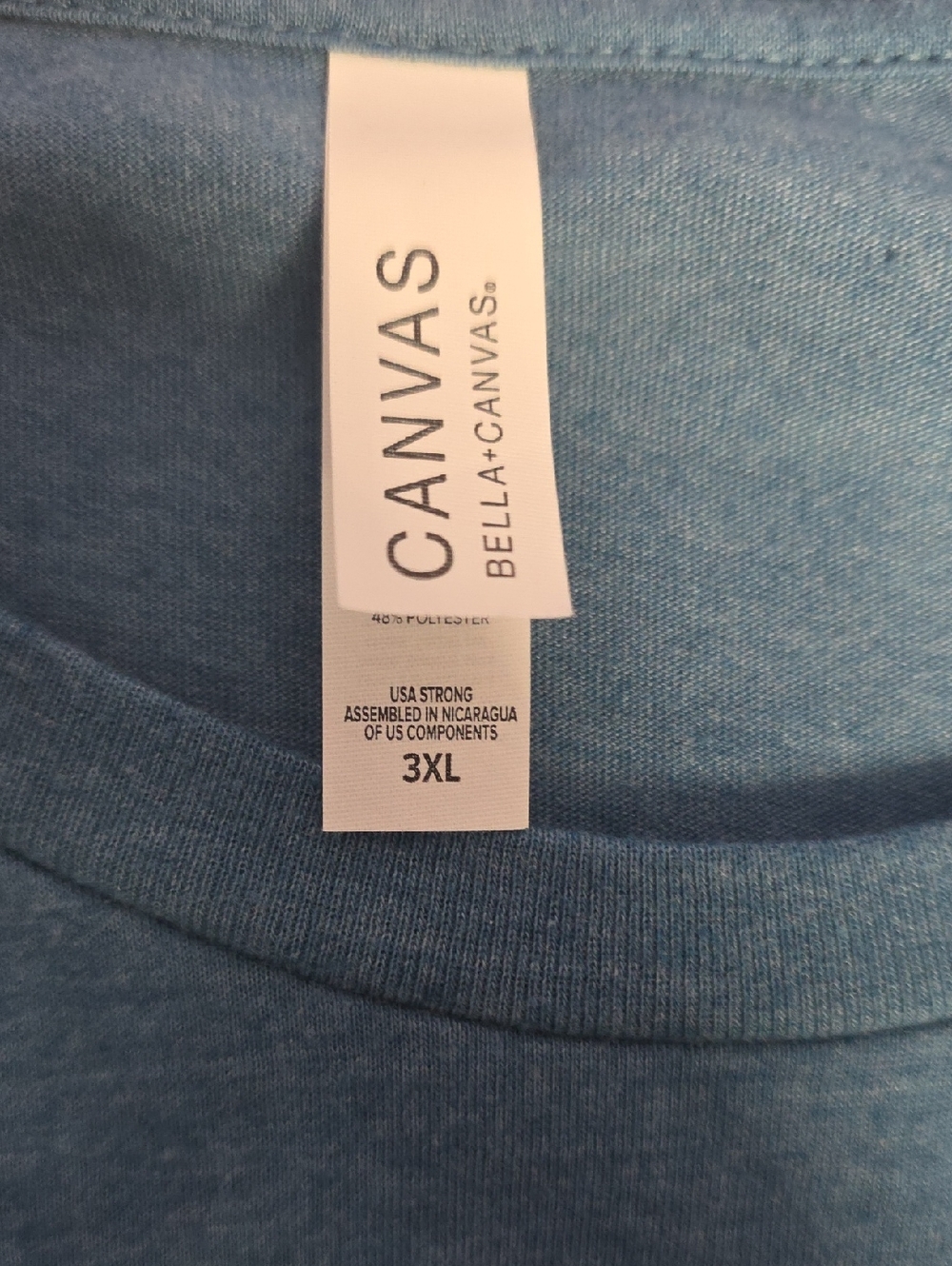 Bella Canvas Blue Graphic Tee with Multicolor Laundry Print - Picture 4 of 5